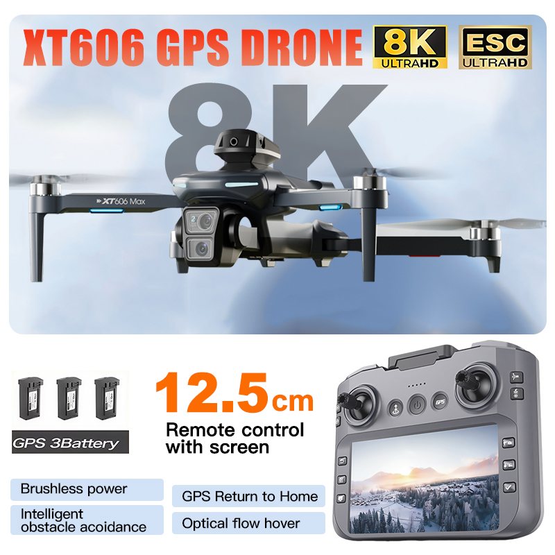 XT606 MAX 3 pil Drone 4k 8K HD - Drone Mapping incelemesi ve fiyatı