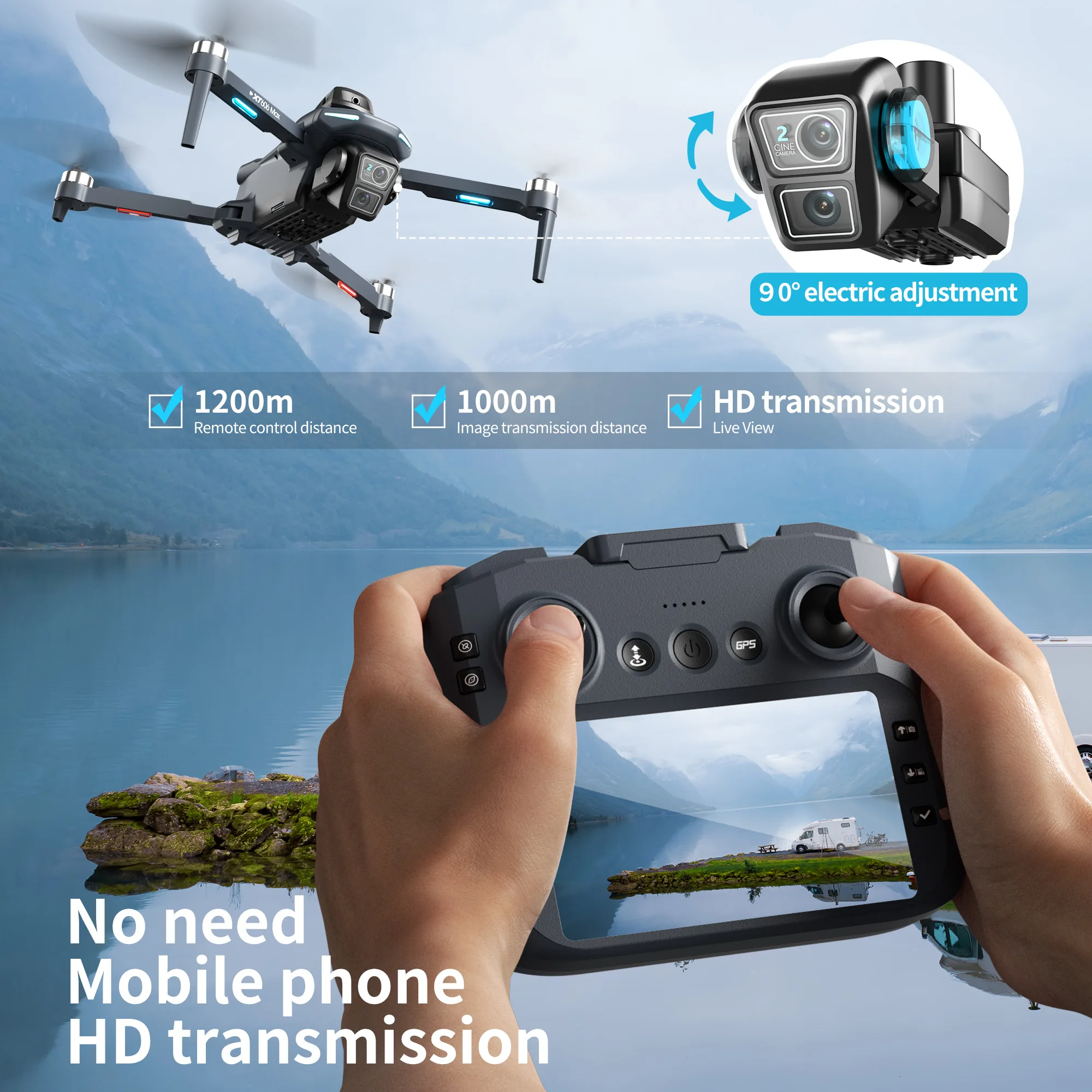 Orijinal XT606 MAX GPS Drone 4 - Drone Mapping incelemesi ve fiyatı